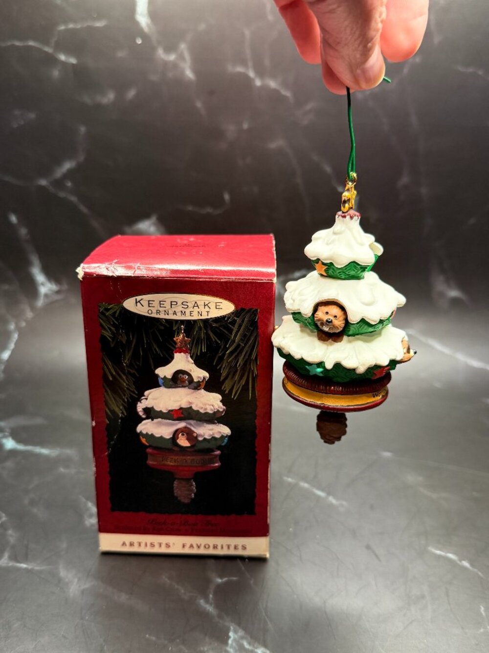 Hallmark Peek A Boo Tree Keepsake Christmas Ornament w/Box 1993